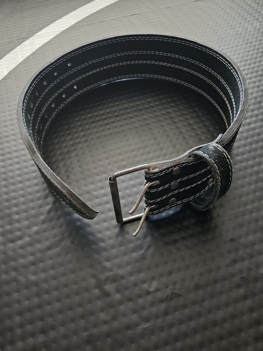 Men's Black Double-Prong Weightlifting Belt Powerlifting